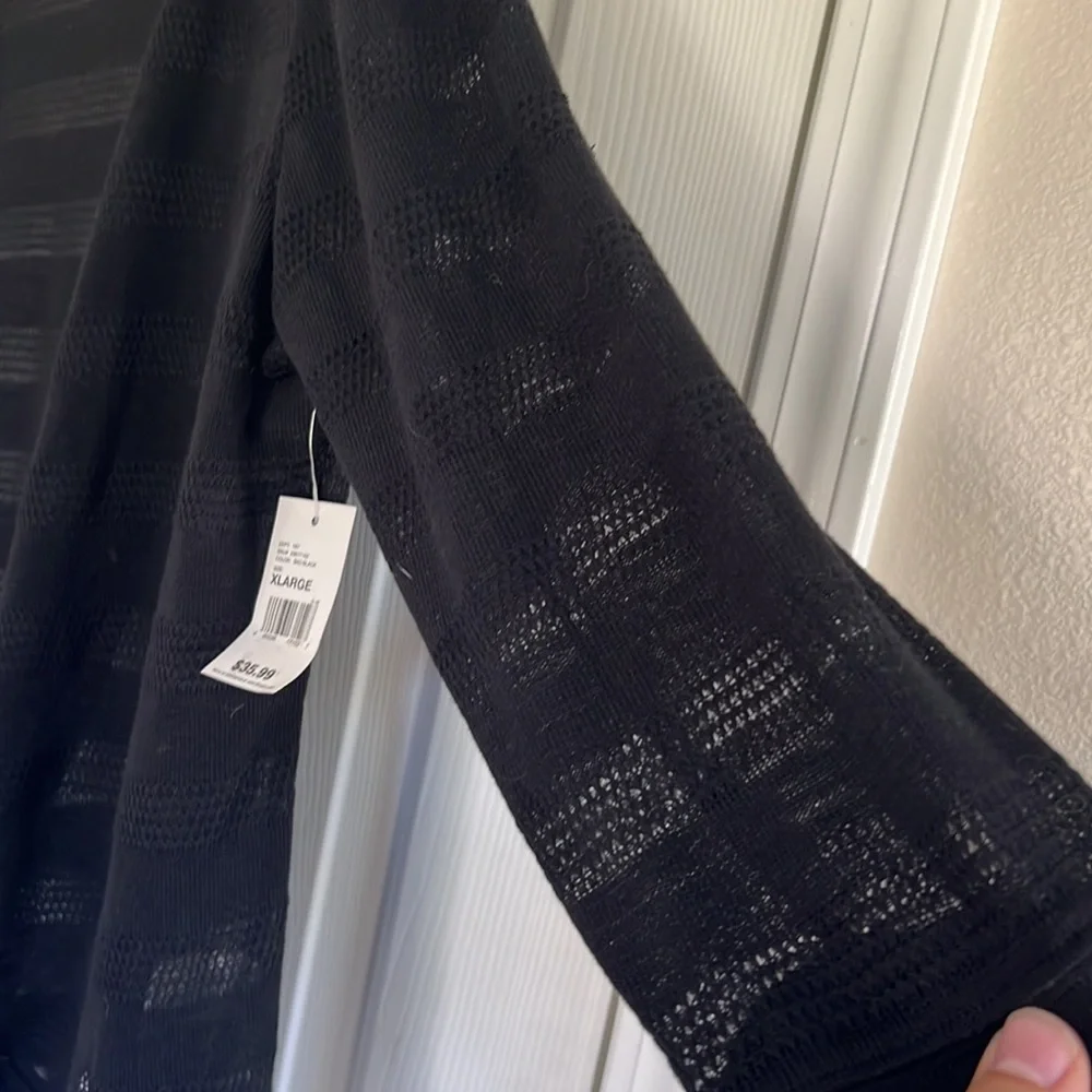 Women’s black open cardigan - Picture 3 of 4